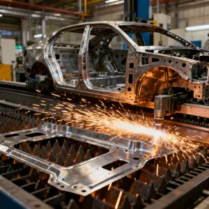 Automotive parts manufacturing with laser cutting