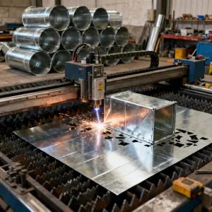 HVAC ductwork fabrication with laser cutting