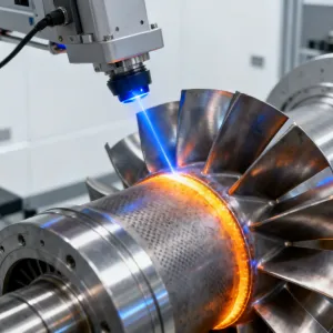 Aerospace component processing with laser welding